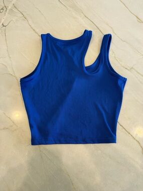 Ribbed One-Shoulder Crop Tank Top